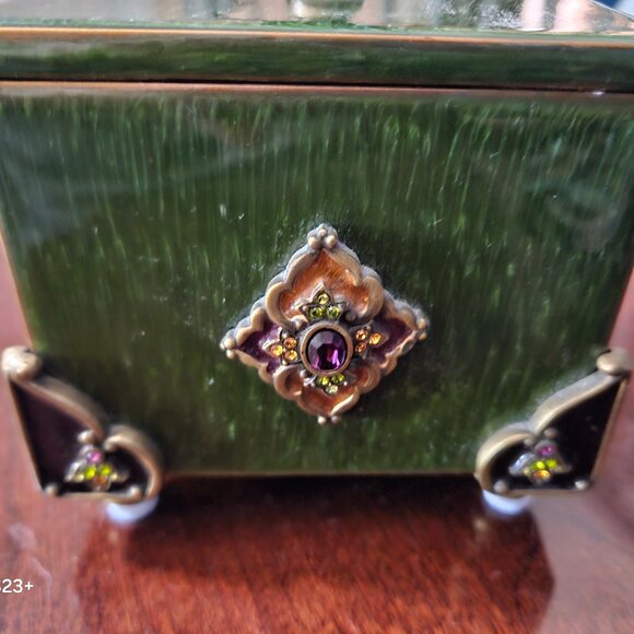 RARE JAY STRONGWATER ARABESQUE DARJEELING DESK OFFICE CRYSTAL TRINKET BOX TRAY - Picture 7 of 12